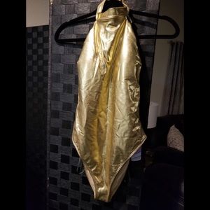 BRAND NEW one piece metallic gold swimsuit